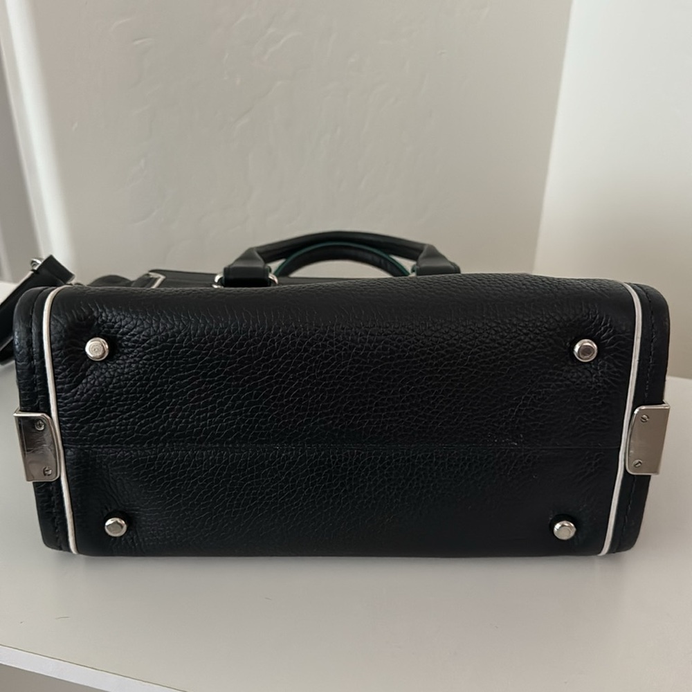 Coach Swagger 27 Edgestain Pebbled Handbag Black Tricolor Leather Satchel - Picture 7 of 7